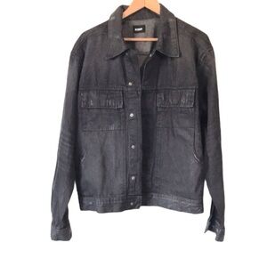 Hudson Boxy Trucker Jacket black denim jean size Small